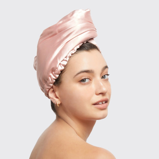 Satin Wrapped Microfiber Hair Towel